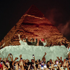 behind the pyramids