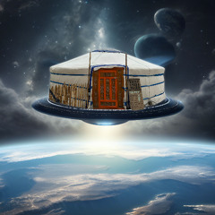 Yurt on UFO flying back to earth