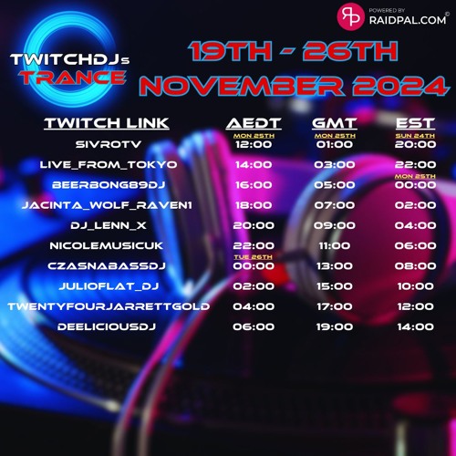 Live @ Twitch.tv/SivroTV - 11/24/2024 [Twitch DJs Trance Raid Train]