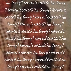 IM SORRY I HAVEN’T CALLED..