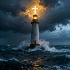 LIGHTHOUSE IN THE STORM
