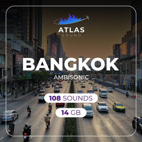 Bangkok traffic at Sukhumvit from a polar POV, medium with swells, motor scooter, and character