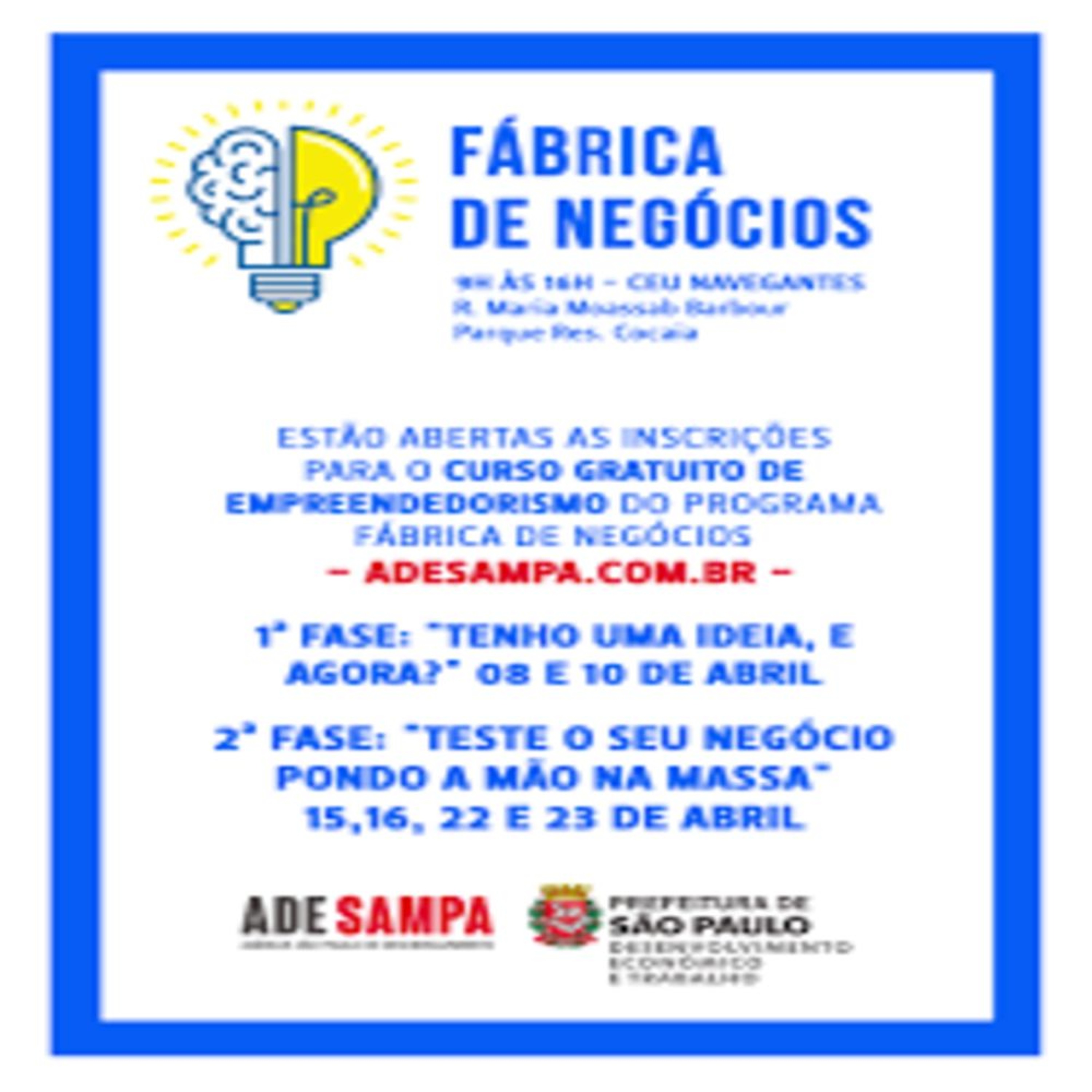 18.03.2026  =INSCRIÇÕES ABERTAS PARA O  PROGRAMA FÁBRICA DE NEGÓCIOS episode artwork