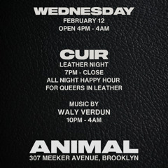 ANIMAL x CUIR Leather Night 02.12.2025 x Brooklyn
