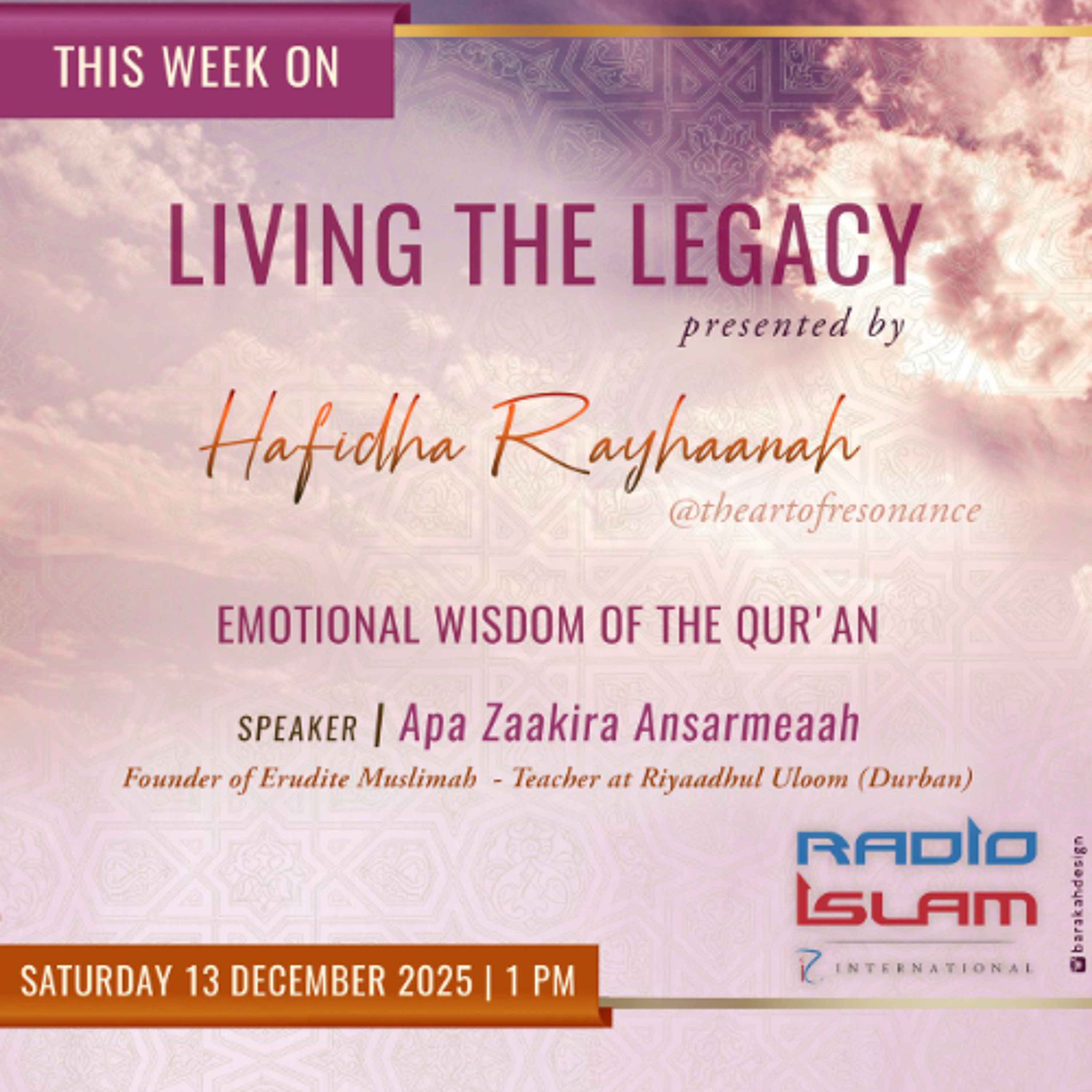 Living The Legacy:Emotional Wisdom of the Quran: Apa Zaakira Ansarmeaah