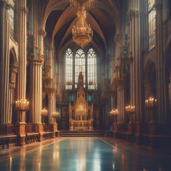 An old hen takes a group of chicks for a walk