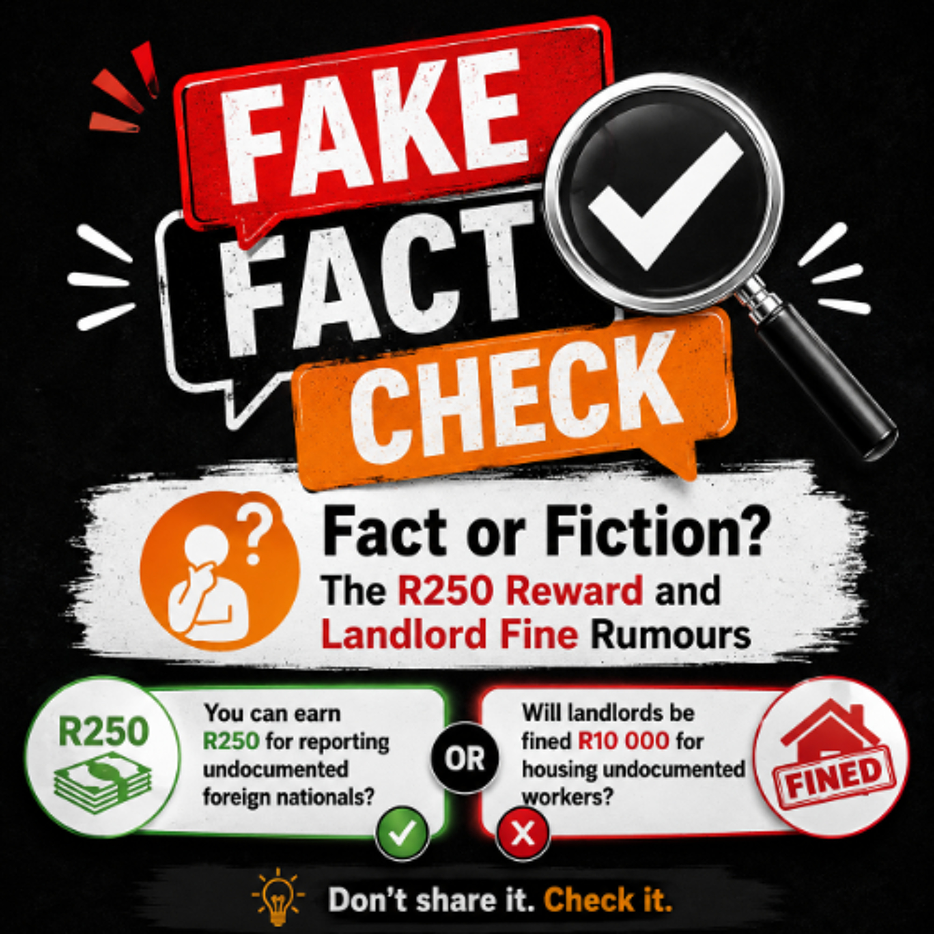Fake Fact Check: Fact or Fiction? The R250 Reward and Landlord Fine Rumours