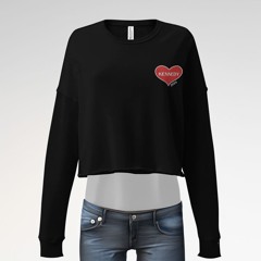 Kennedy Embroidered Heart Crop Crewneck Sweatshirt