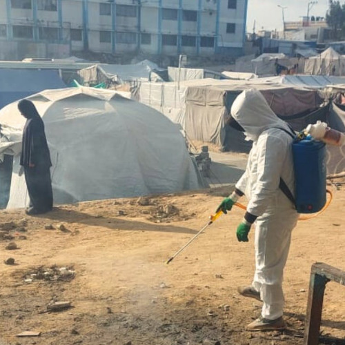 Sewage, pests, trash 'out of control' in Gaza displaced camp, says UNRWA's Louise Wateridge
