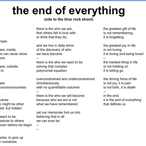 The end of everything (original lyrics)