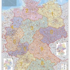Deutschland Postleitzahlenkarte. Stiefel Wandkarte Kleinformat 67 x 87 cm. Poster. laminiert  FULL