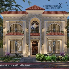 Two Floor Home Plan With Two Storey Front House Design Elevation
