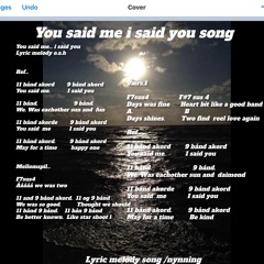You said me i said you song  nynning melody lyric o.a.h made on gutar o.a.h