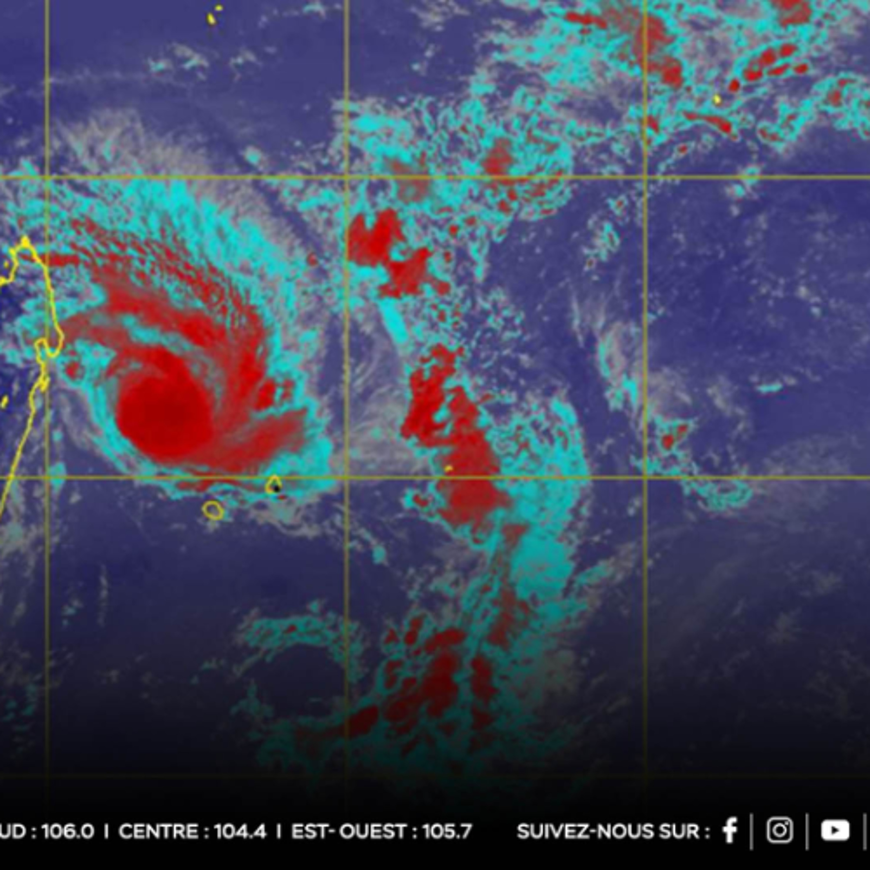 Météo : la station météorologique indique que le cyclone Garance devrait se déplacer vers le Sud d'ici cet après-midi