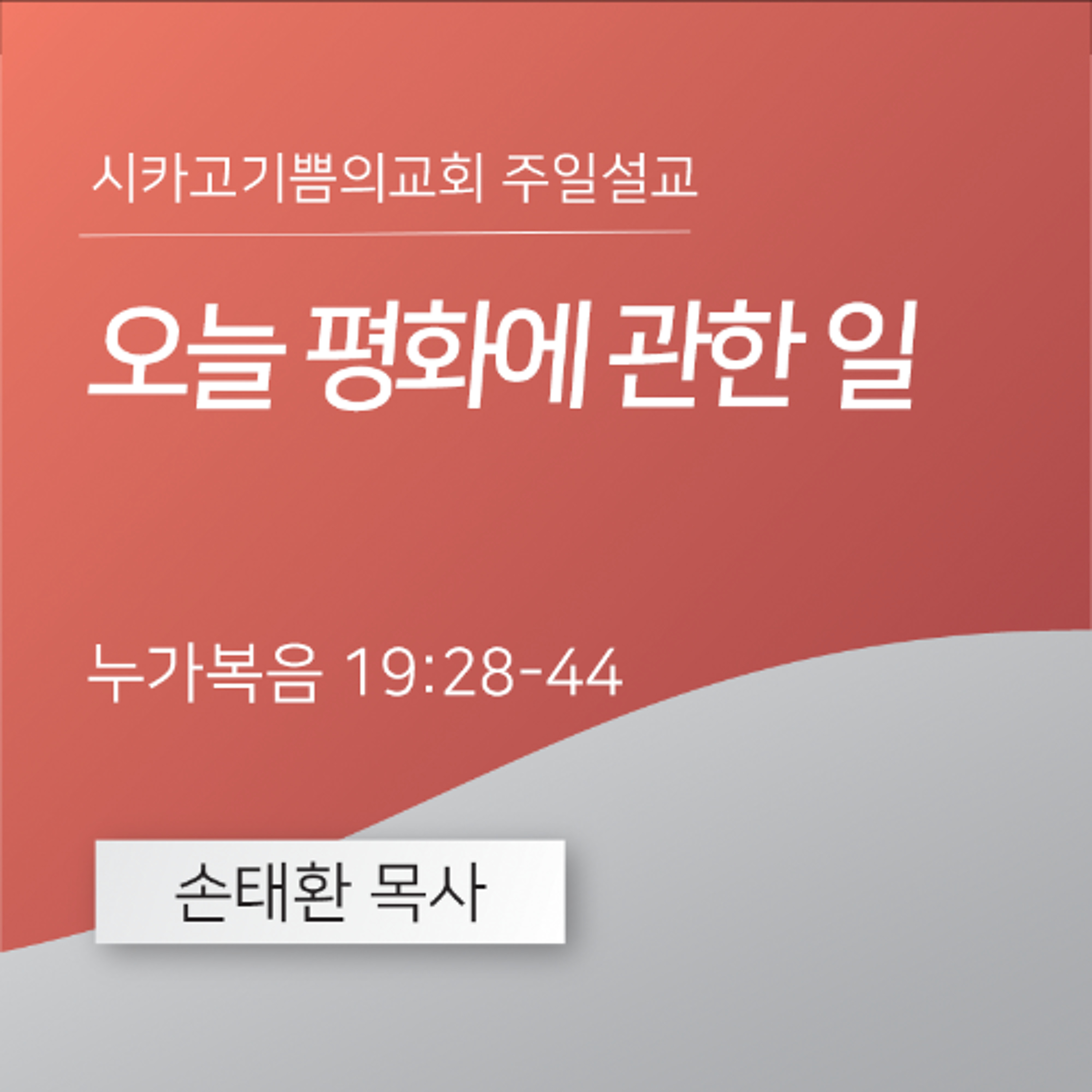 오늘 평화에 관한 일 | 손태환 목사 | 시카고 기쁨의 교회 - 20250413 episode artwork