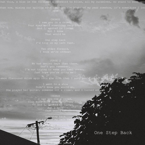 one step back