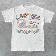 Lactose Intolerant Vintage Graphic T-shirt, Retro Milk 90s Cute Tee, Y2k Unisex Baggy Shirt
