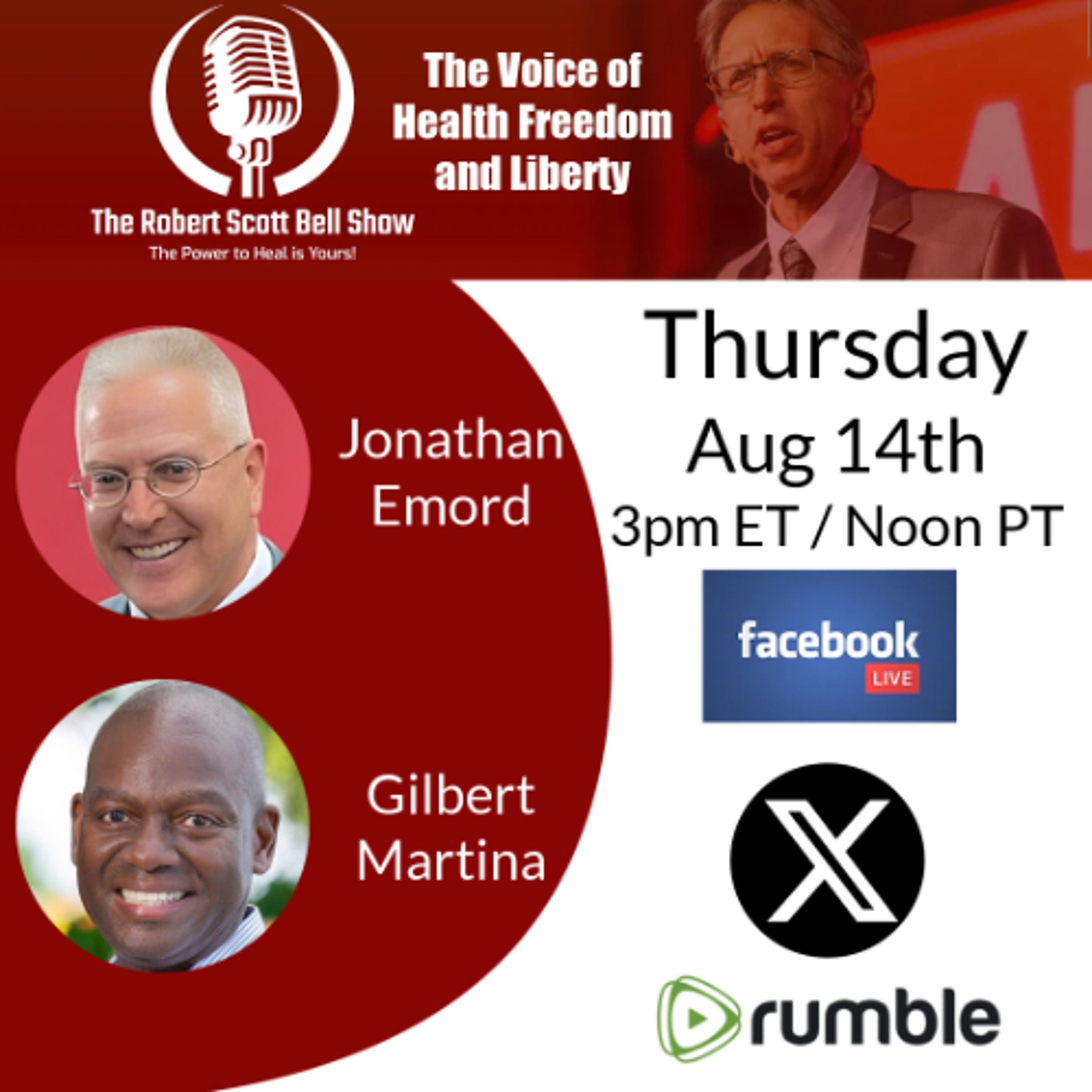 Jonathan Emord, Governments Lie, Repeal PREP Act, RFK Fewer Chemicals, Gilbert Martina, Healthy Minds - The RSB Show 8-14-25