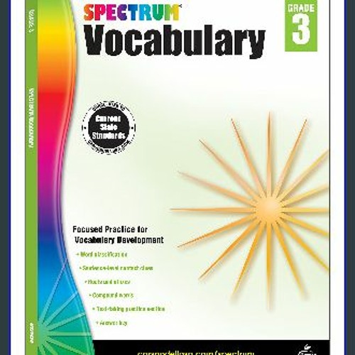 Stream Read$$ 🌟 Spectrum 3rd Grade Vocabulary Workbooks, Ages 8 to 9 ...