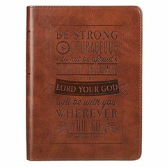 +! Christian Art Gifts Classic Handy-sized Journal Be Strong and Courageous Joshua 1:9 Bible Ve