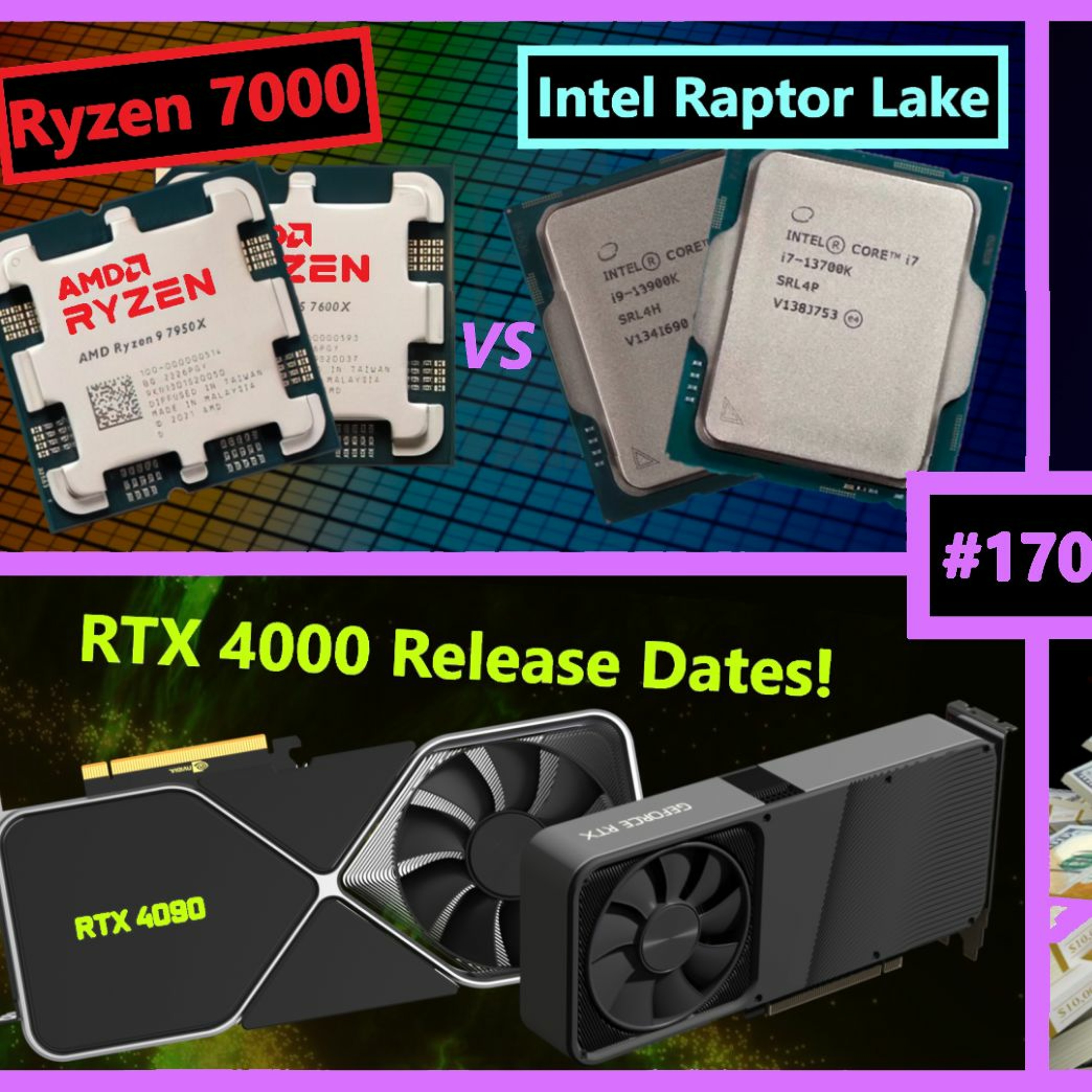 cover of episode 170. Ryzen 7000 vs Raptor Lake, ARC Cancelled, RTX 4080 Leak, Ampere Q4 Oversupply