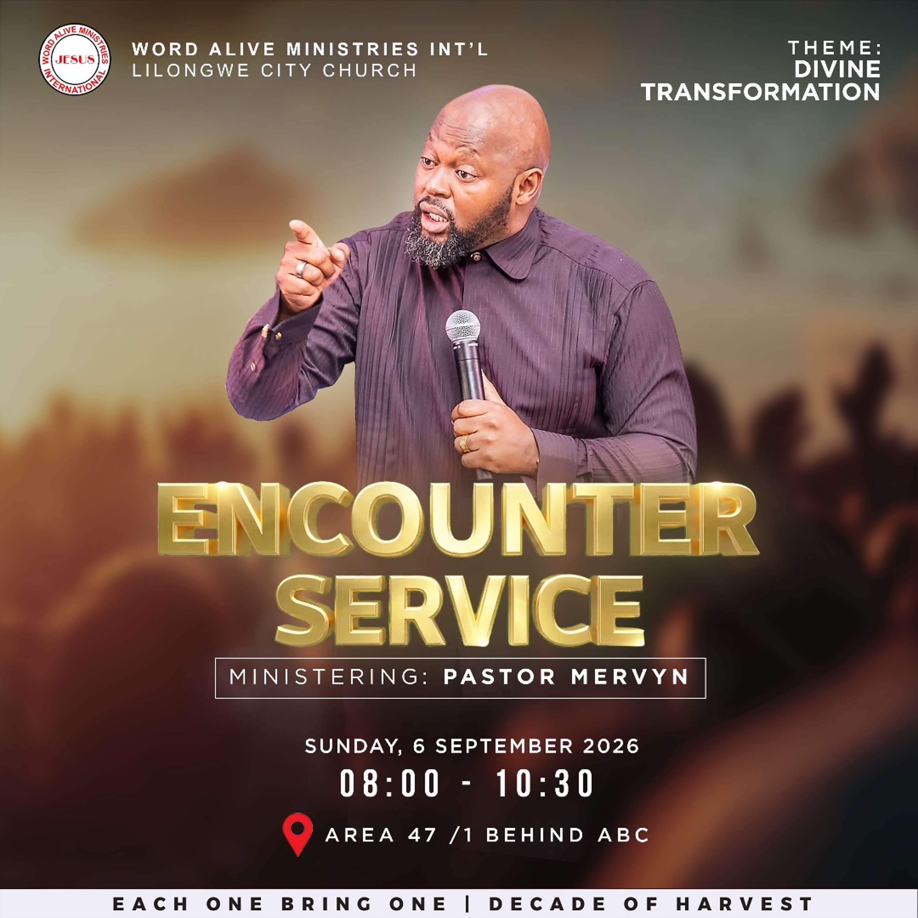 Transformed for His Glory | Pastor Mervyn | 06 Sept 2026
