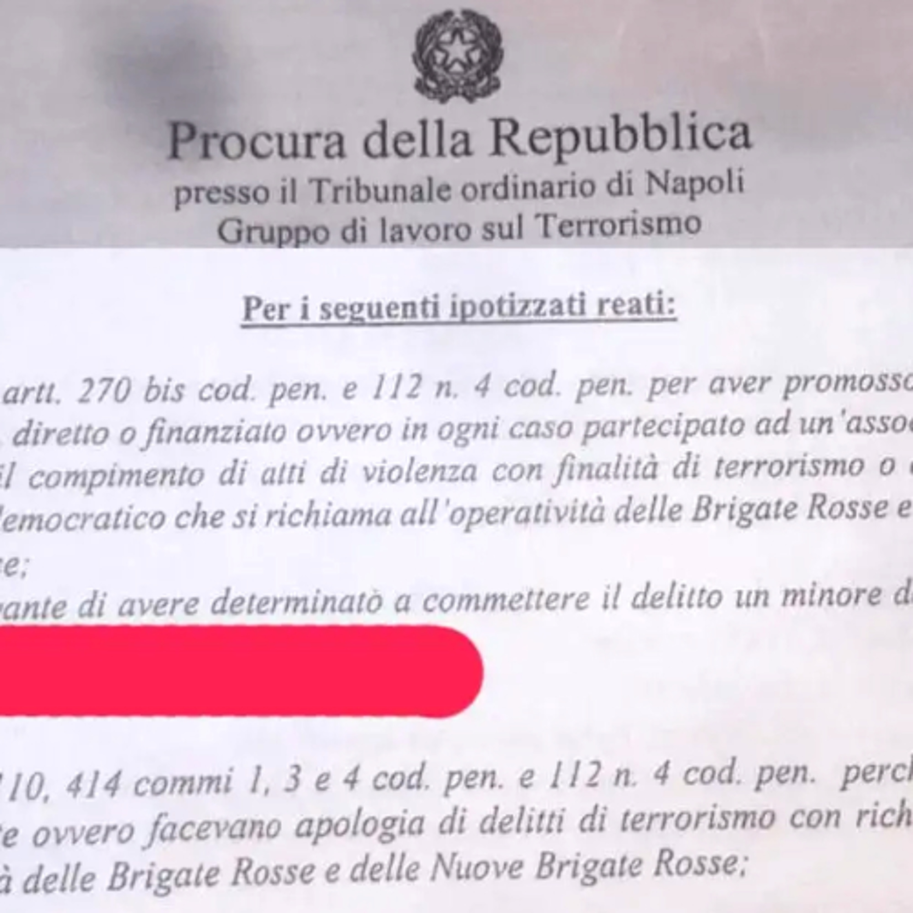 Solidarity with Italian communists targeted by political policing