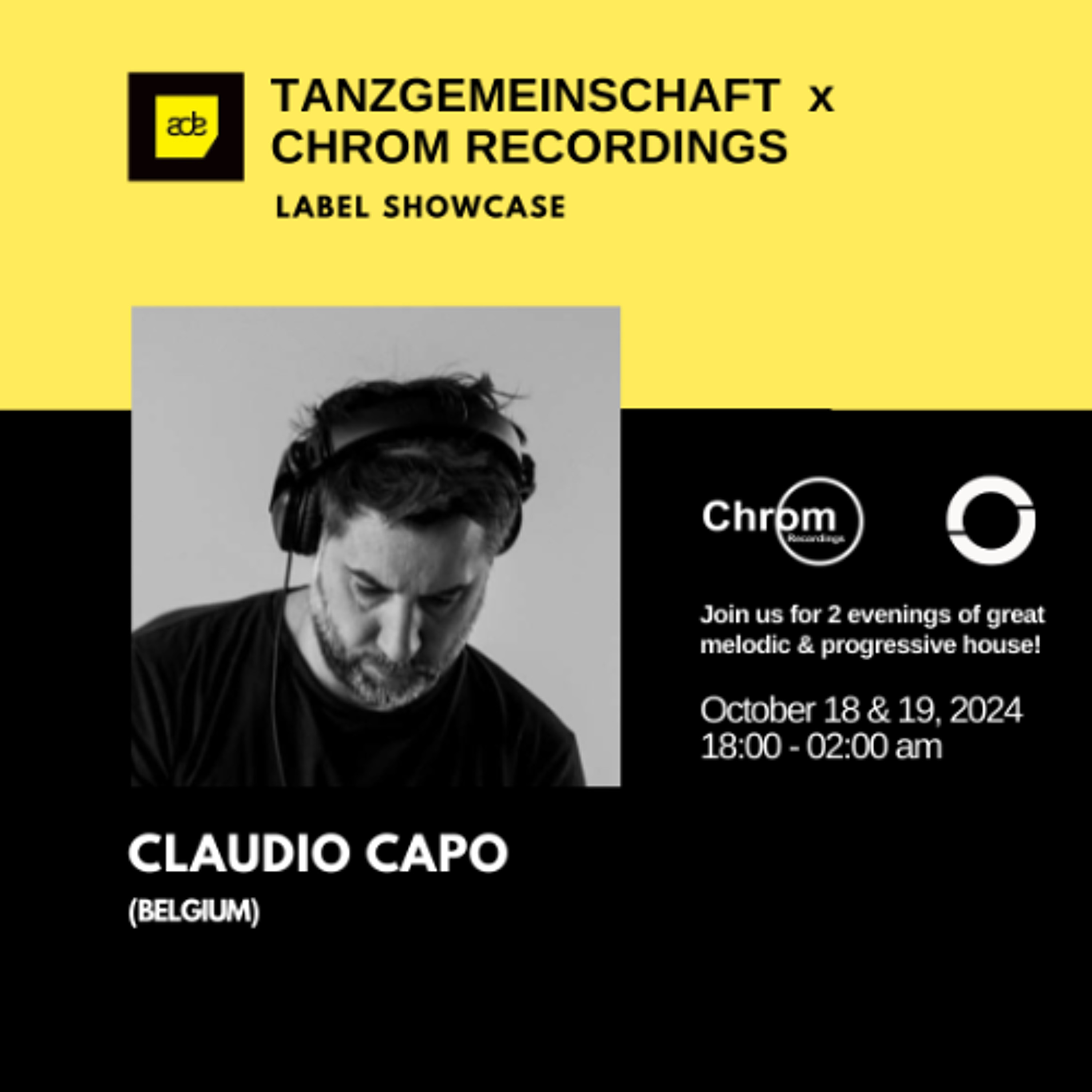 Claudio Capo, live recorded @ ADE2024 (Chrom Recordings X Tanzgemeinschaft, Saturday 19/10/2024)