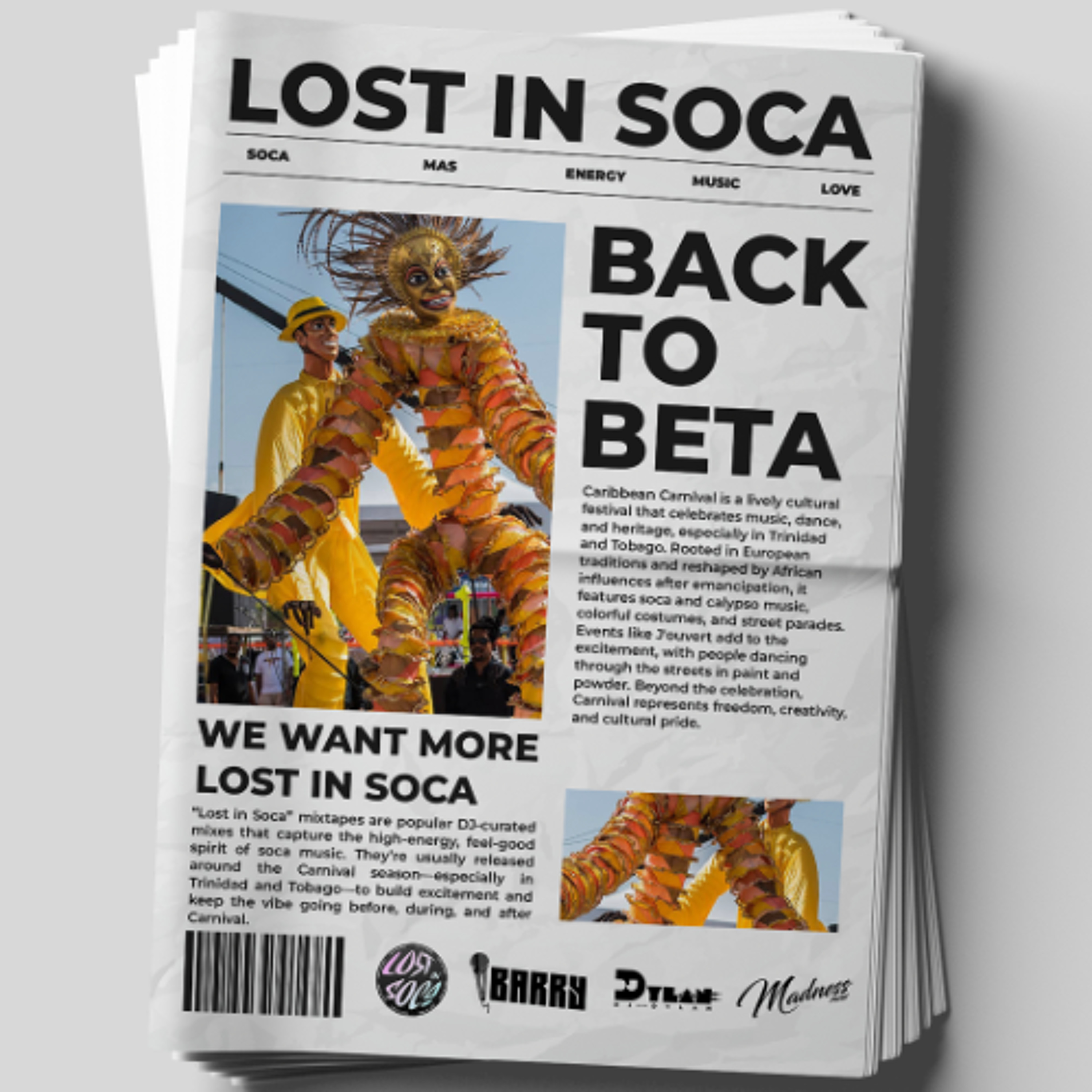 Lost In Soca , DJ Dylan , Barry Boom - Lost In Soca - Back To Beta