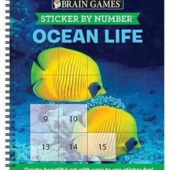 *( Brain Games - Sticker by Number, Ocean Life, Easy - Square Stickers , Create Beautiful Art W