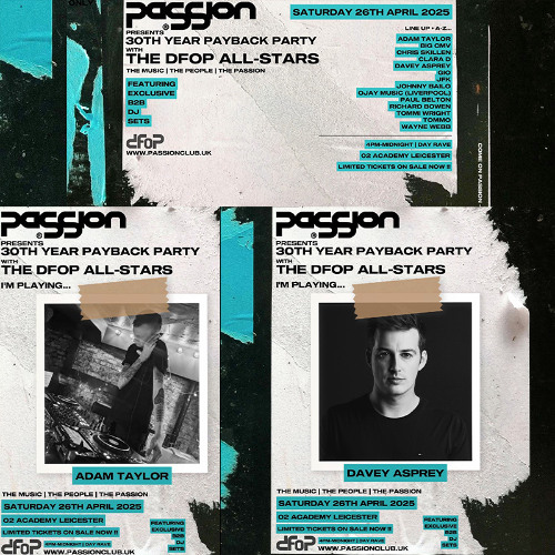 Davey Asprey B2B Adam Taylor LIVE at Passion 26.04.25