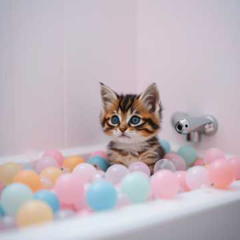 Kitten's bathtime