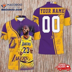 23 King James Los Angeles Lakers Nba Western Coference Polo Shirt