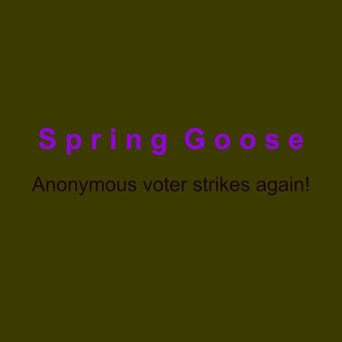 Spring Goose - Anonymous voter strikes again!