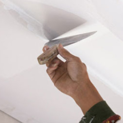 How do you repair cracks in a ceiling?