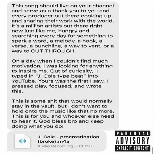 J Cole - Procrastination (Broke)