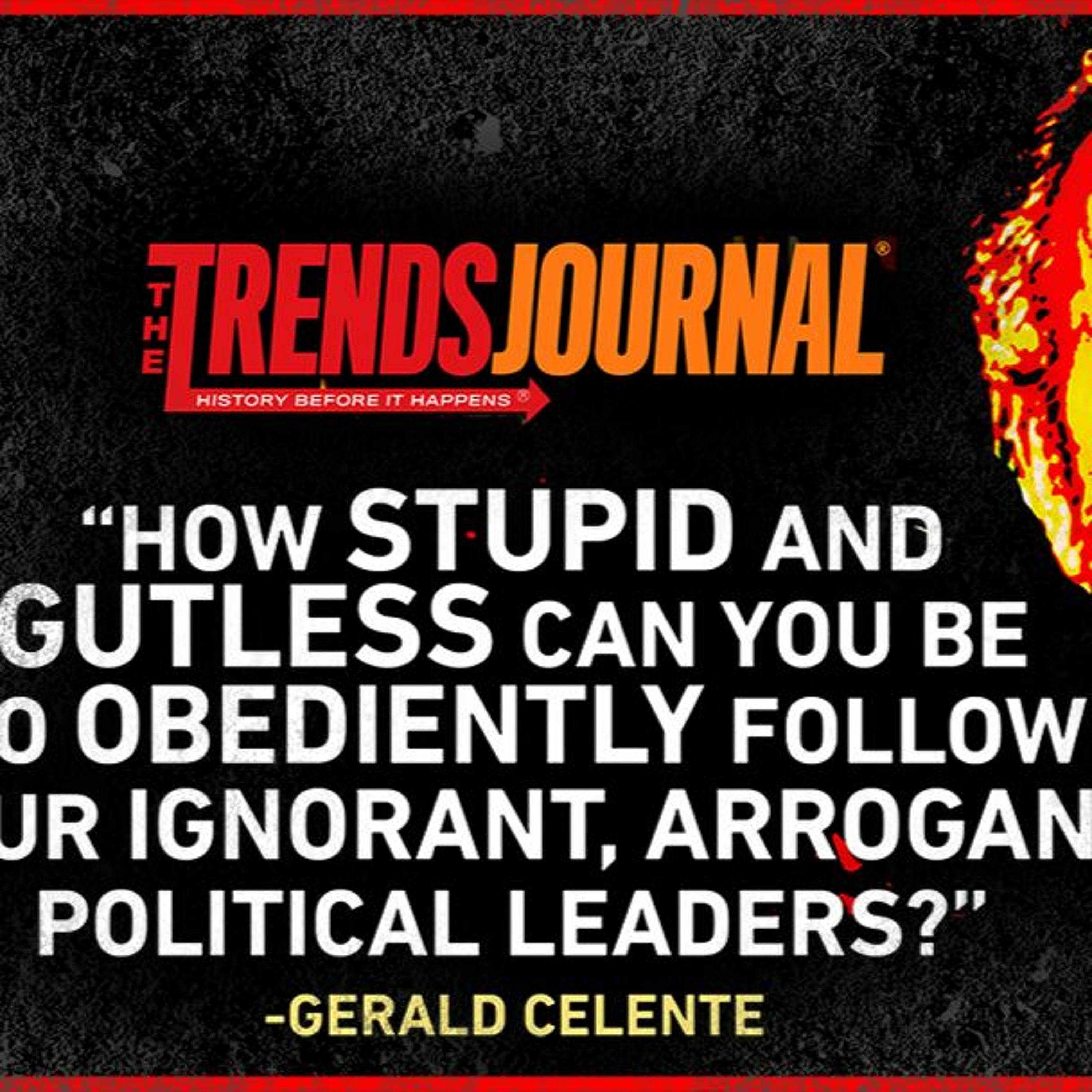 HOW STUPID AND GUTLESS CAN YOU BE TO OBEDIENTLY FOLLOW YOUR IGNORANT, ARROGANT POLITICAL LEADERS?