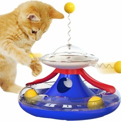 2 in 1 Roller Ball Track Toy Cat Treat Dispenser Interactive Toy for Indoor Kitten Interactive Toy
