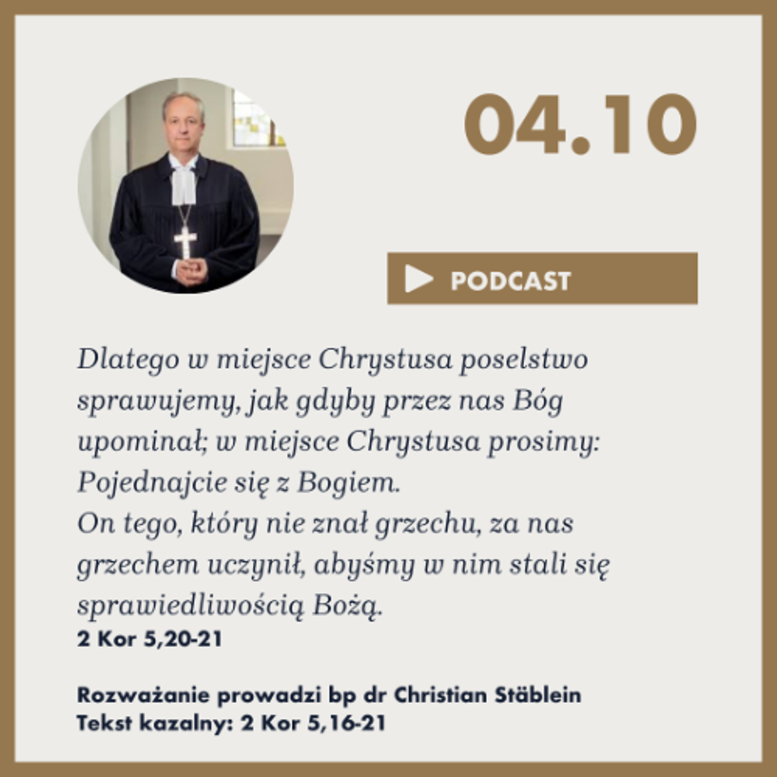Modlitwa, rozważanie z nabożeństwa w 60. rocznicę publikacji Memorandum Wschodniego Kościoła Ewangelickiego w Niemczech oraz listu biskupów polskich do biskupów niemieckich. episode artwork