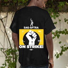Black Power Raised Fist Sag Aftra On Strike Shirt