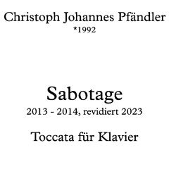 Sabotage - Toccata für Klavier