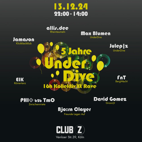 @UnderDive Birthday Rave Club Zimmermanns Cologne, 13th December 2024