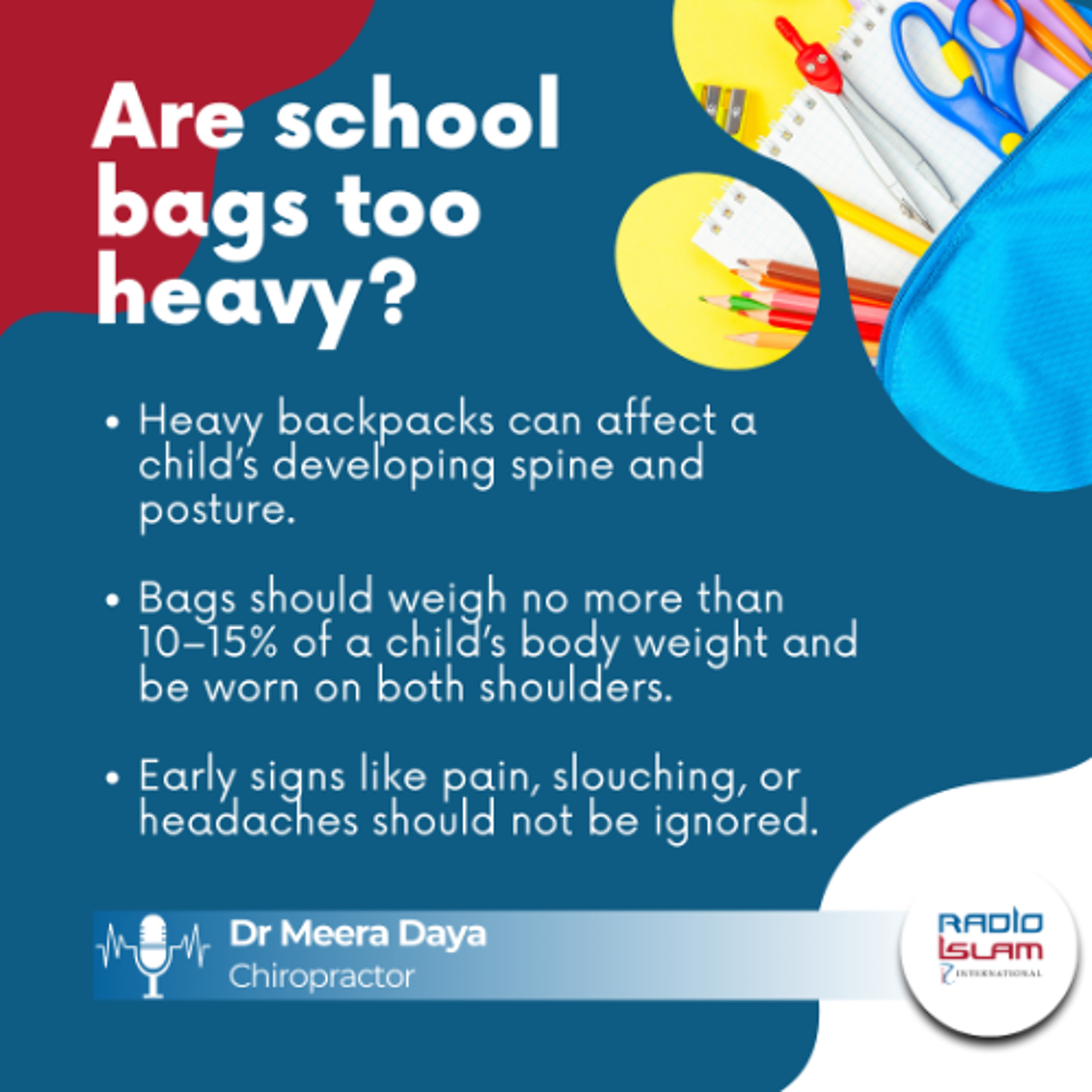 Expert advice on school backpack weight