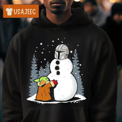 The Best Snowman In The Parsec Grogu Building A Din Djarin Snowman Shirt