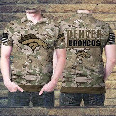 Denver Broncos Camouflage Pattern Us American Flag 3D Printed Gift For Fan Polo Shirt