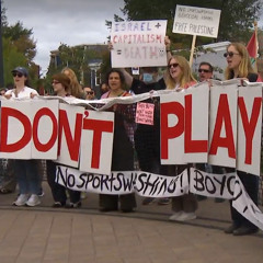Hundreds protest outside Davis Cup matches in Halifax