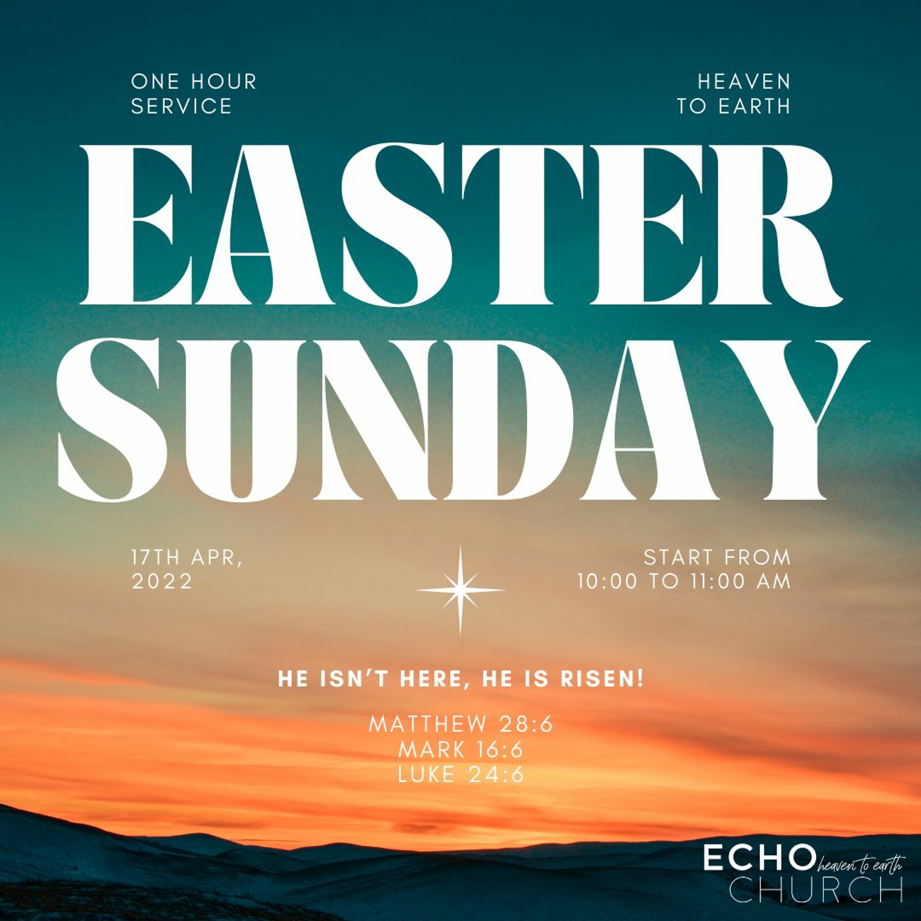 Easter Sunday 2022. LIVE at Echo Church / 17.04.22