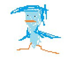 038-yellow blue bird friend