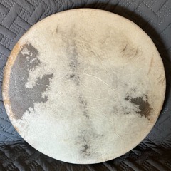 Elk Hide 17” Round Drum Plain Small Cloud