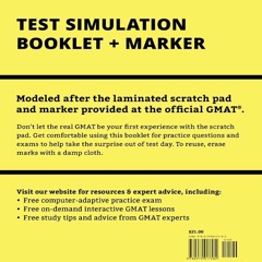 ⚡️[download pdf]️❤️ Manhattan GMAT Test Simulation Booklet w/ Marker by Manhattan GMAT